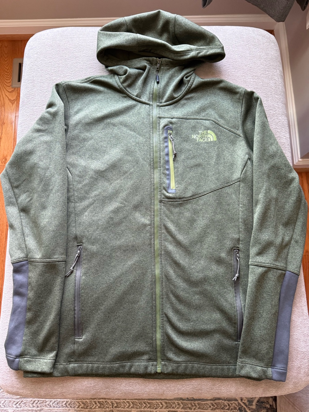 The North Face Men's Olive Green Zip-Up Fleece